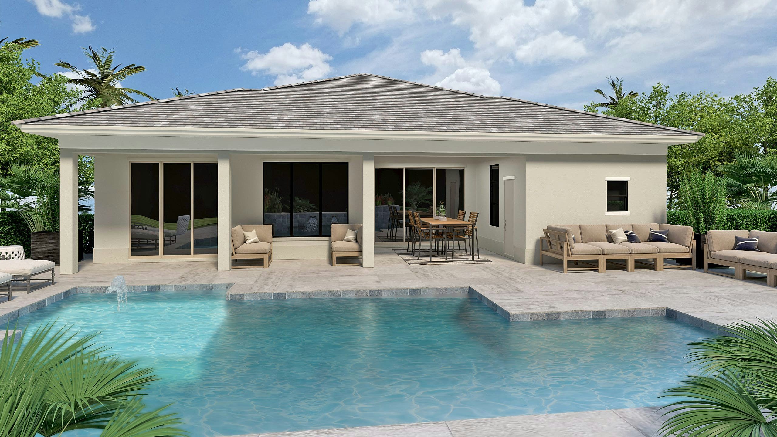 Transitional Rear Elevation | Madrona