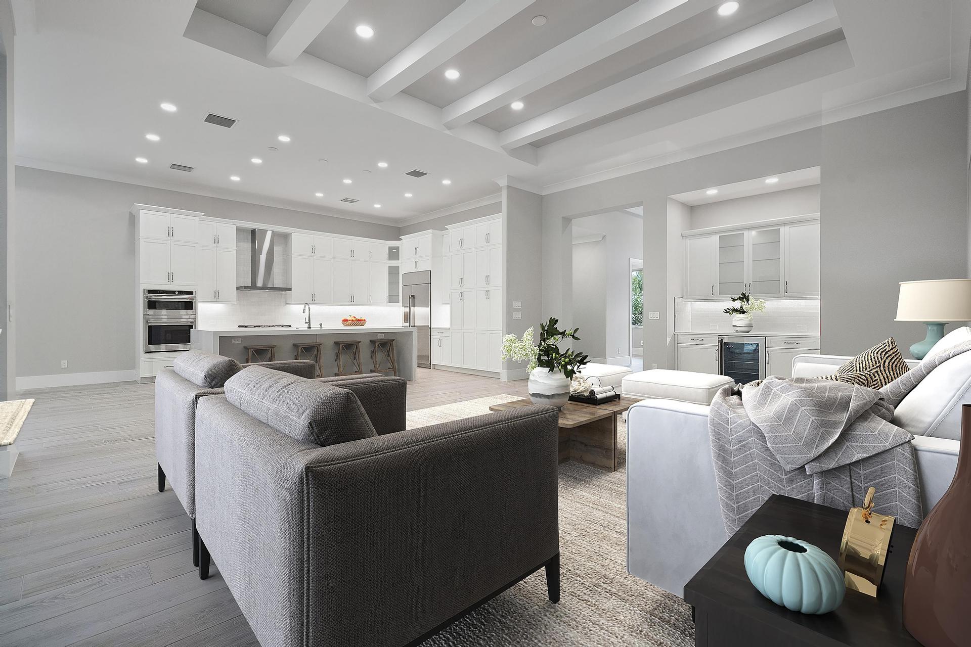 Great Room to Kitchen Virtual Stage | Somerset Move-in Ready shown for reference