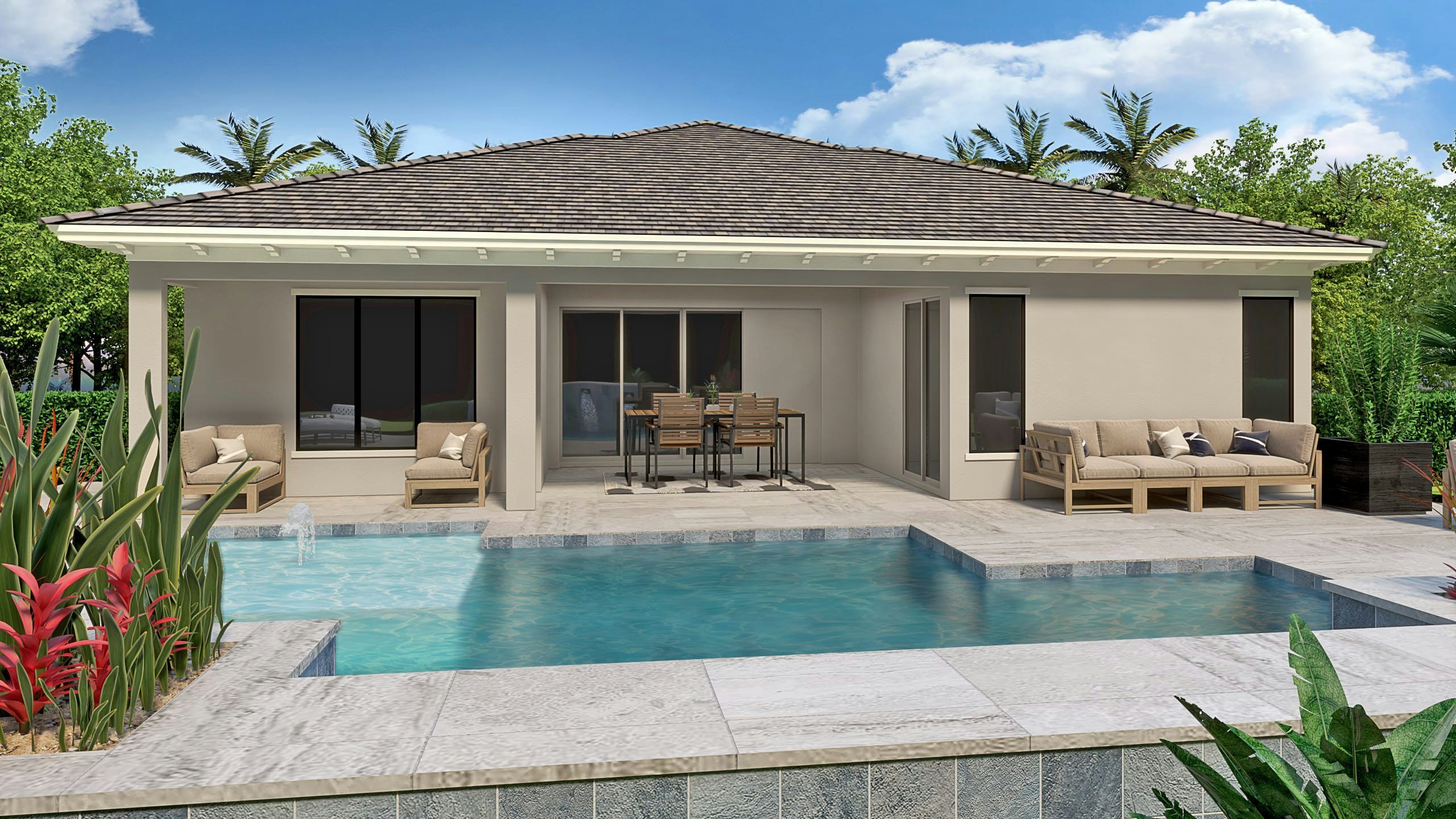 Transitional Rear Elevation | Alessia