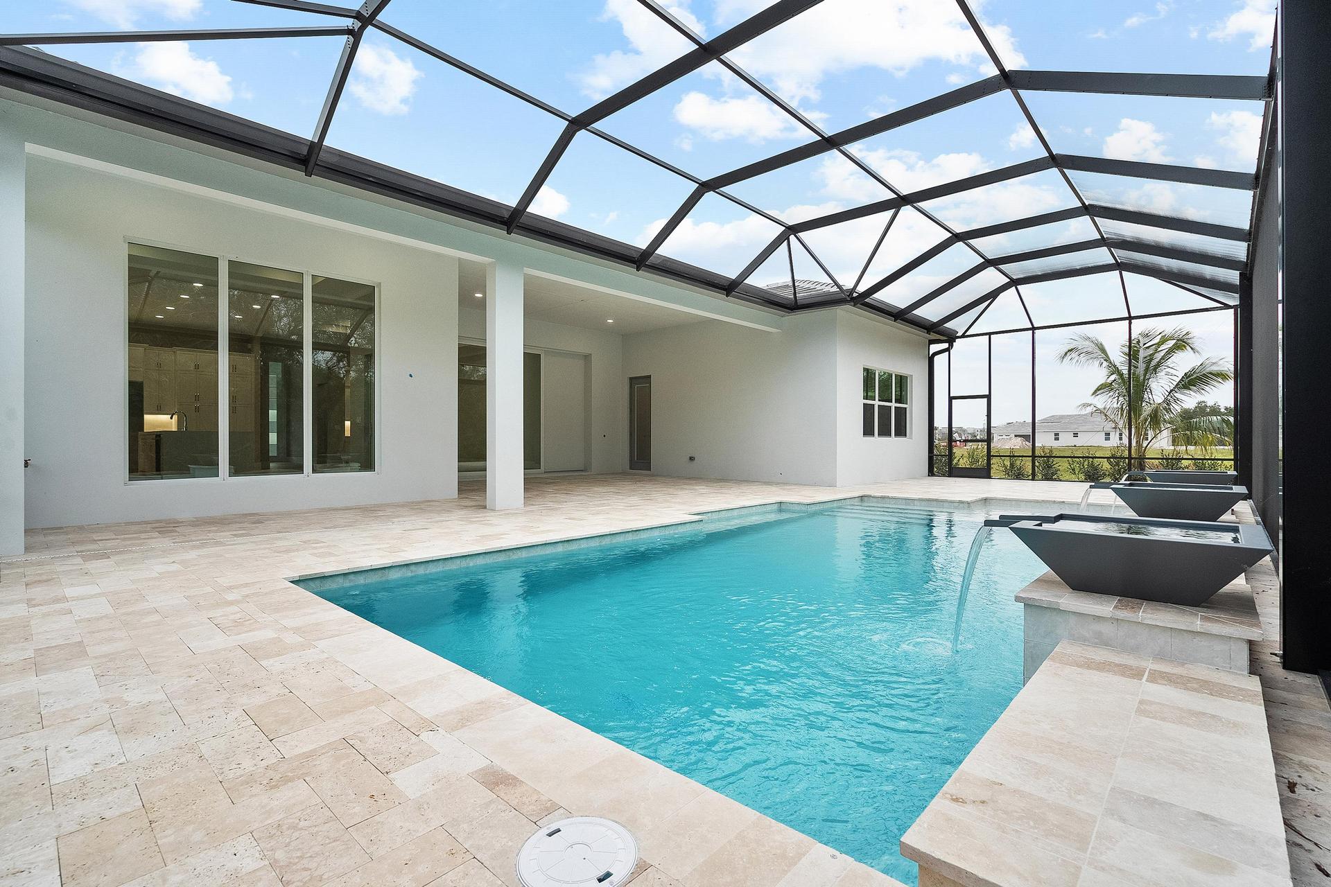 Screen Pool to Rear Elevation | Somerset Move-in Ready shown for reference