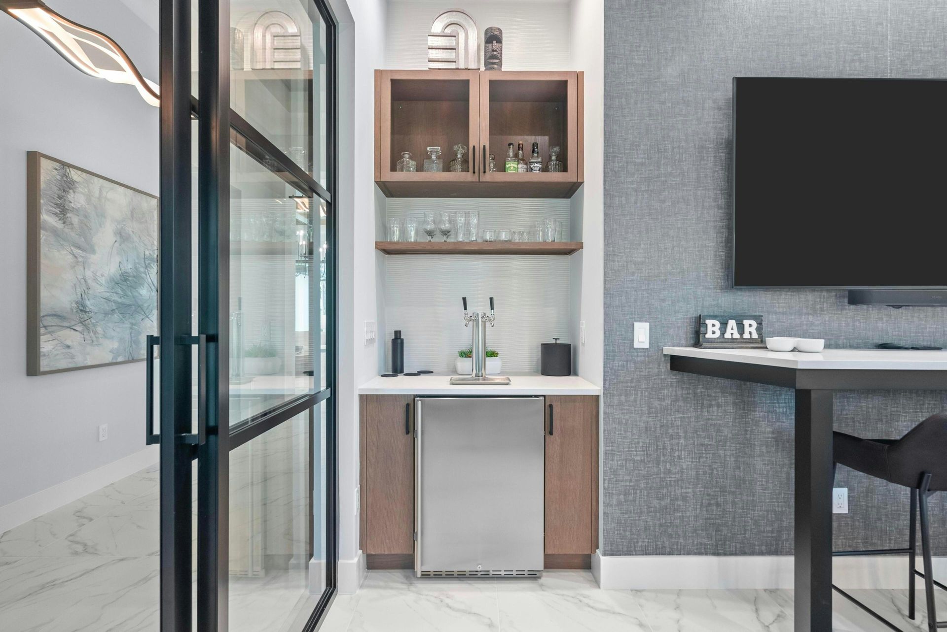 Seaglass Sapphire Game Room Bar