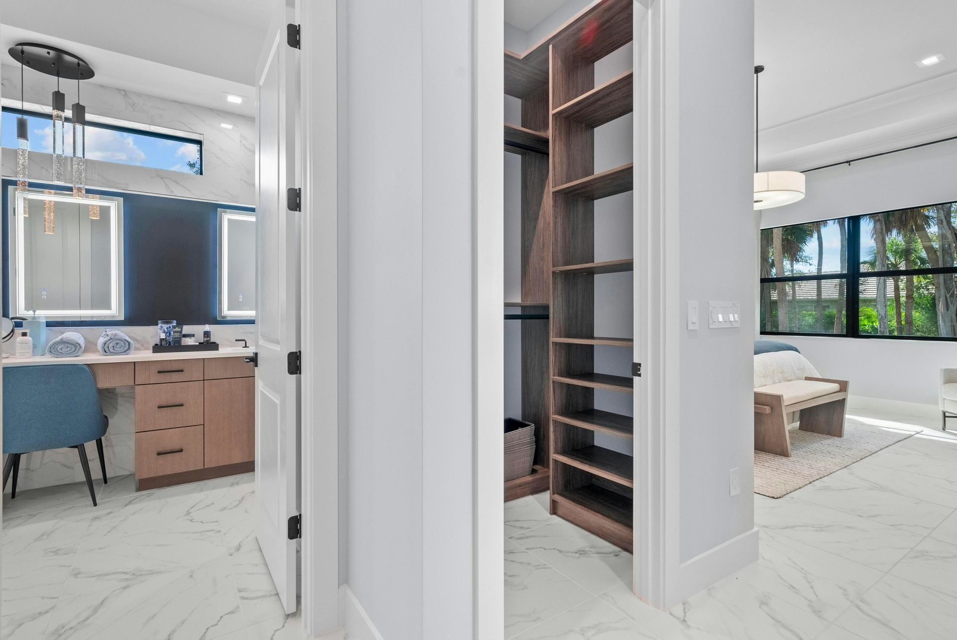 Master Suite Linen Closet | Sapphire Model | Seaglass