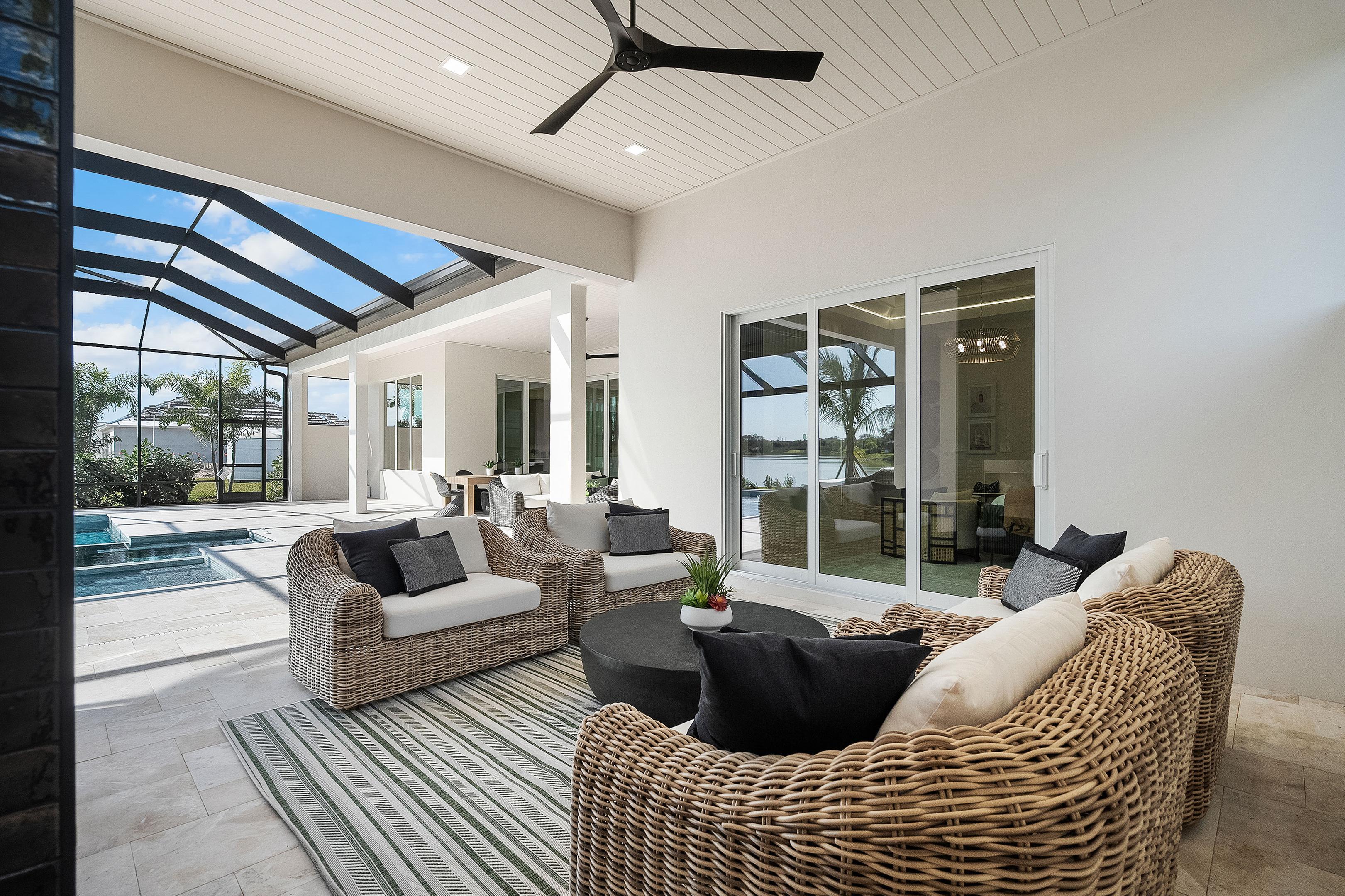Seating to Pool View | Riviera Model