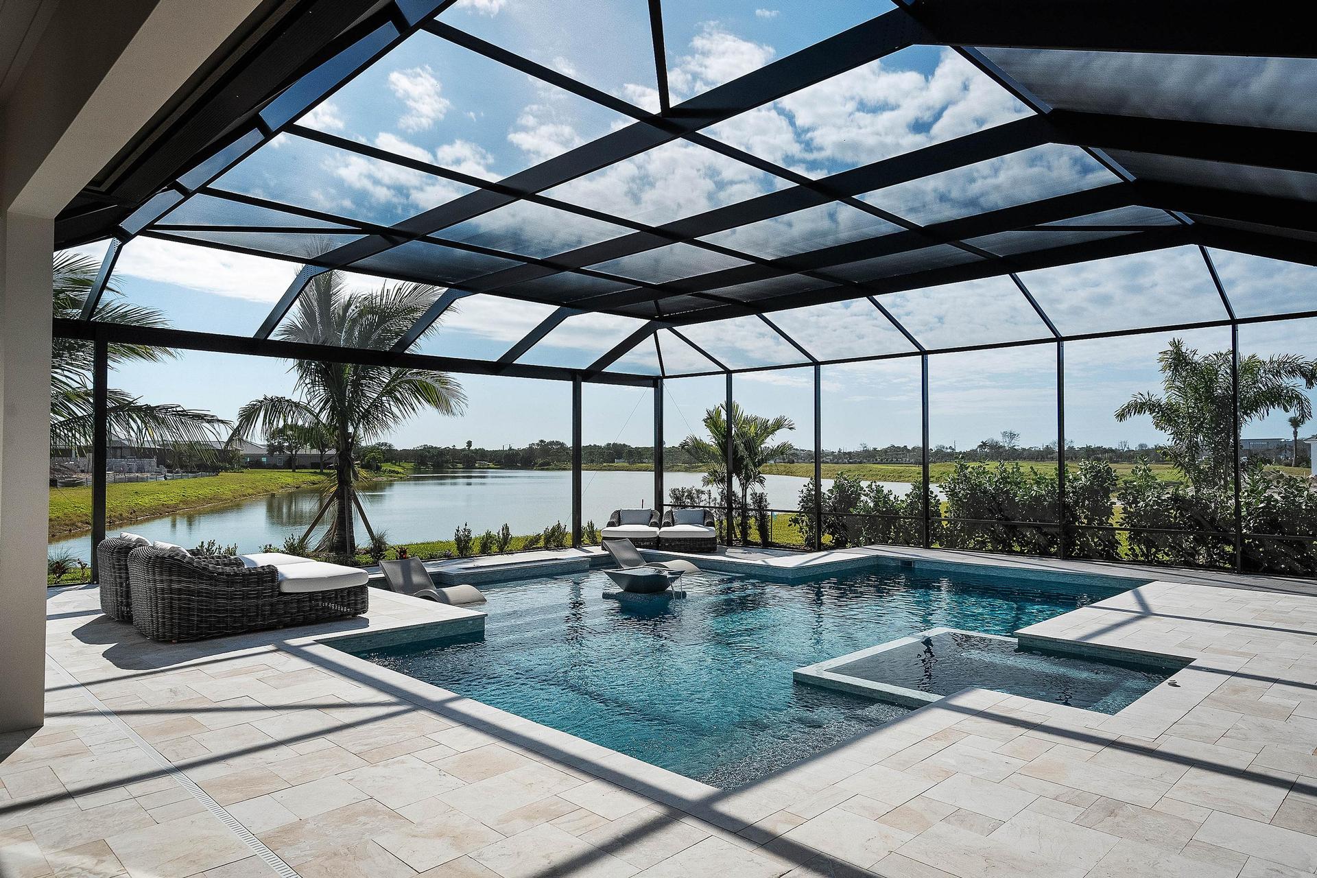 Pool Spa Area to Lakeview | Riviera Model