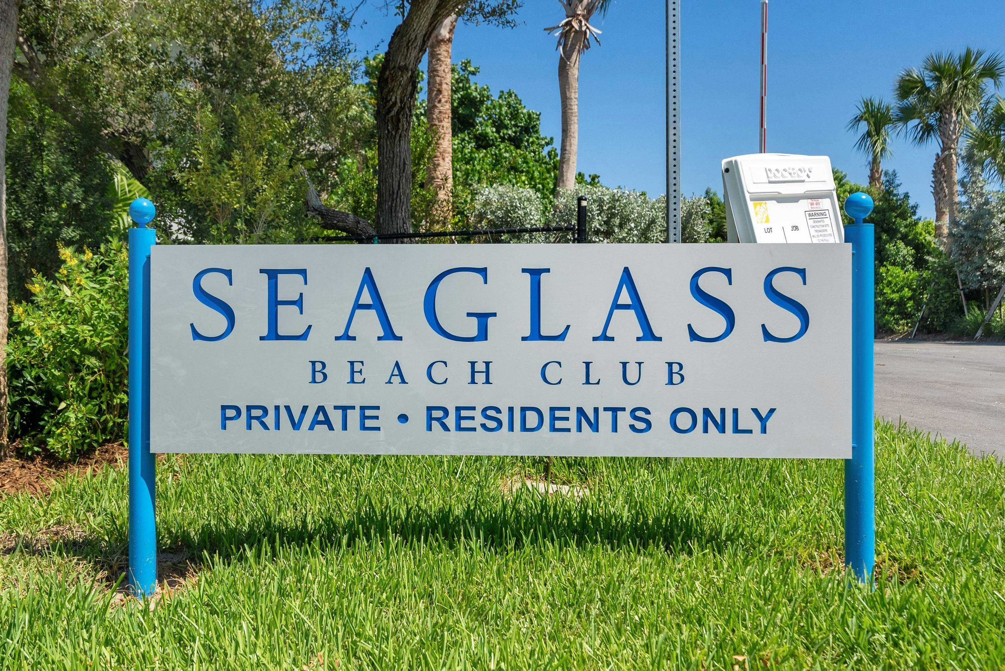 Beach Club Entry Sign | Seaglass Beach Club