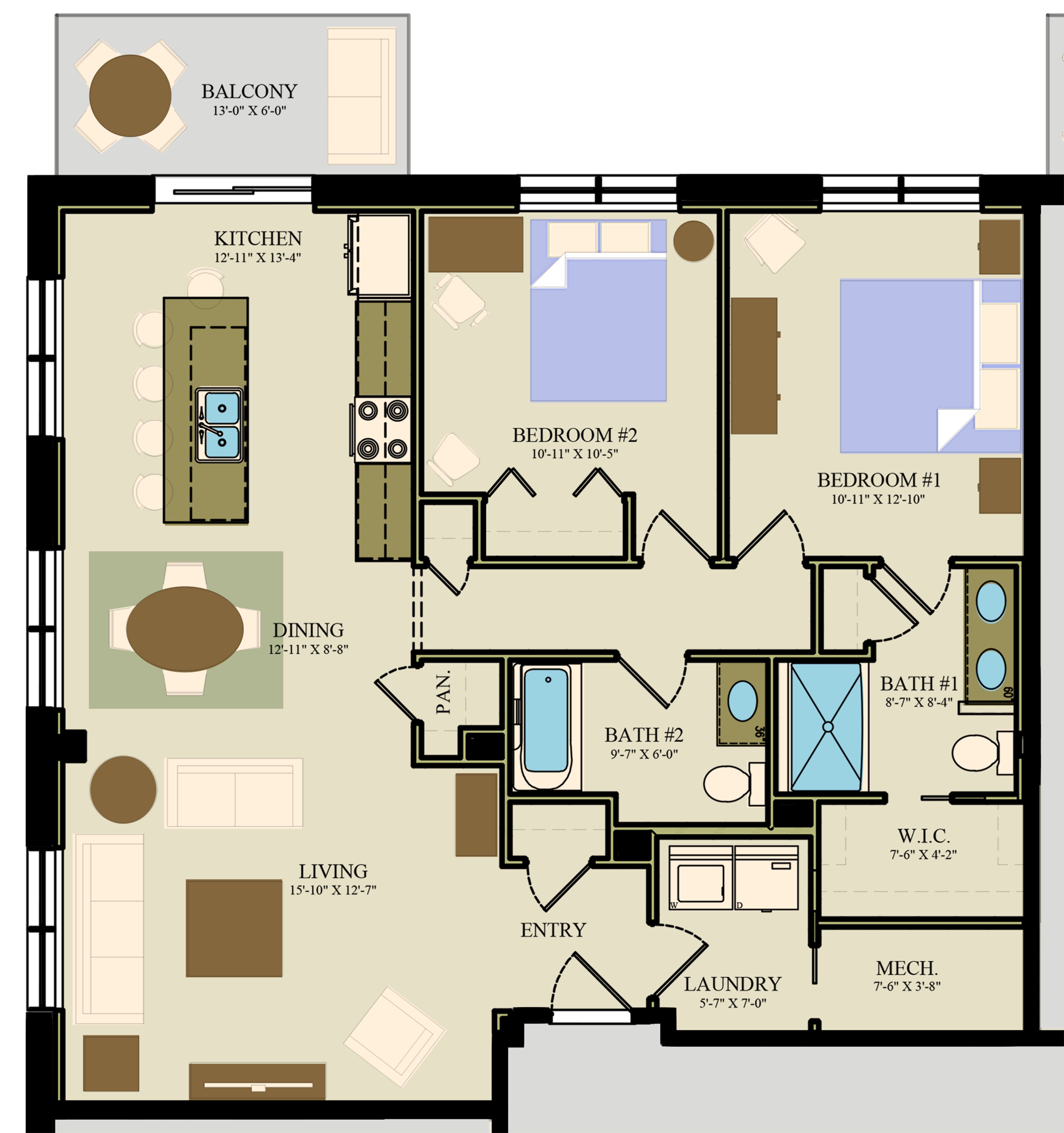 Suites 112, 212, 312 floor plan