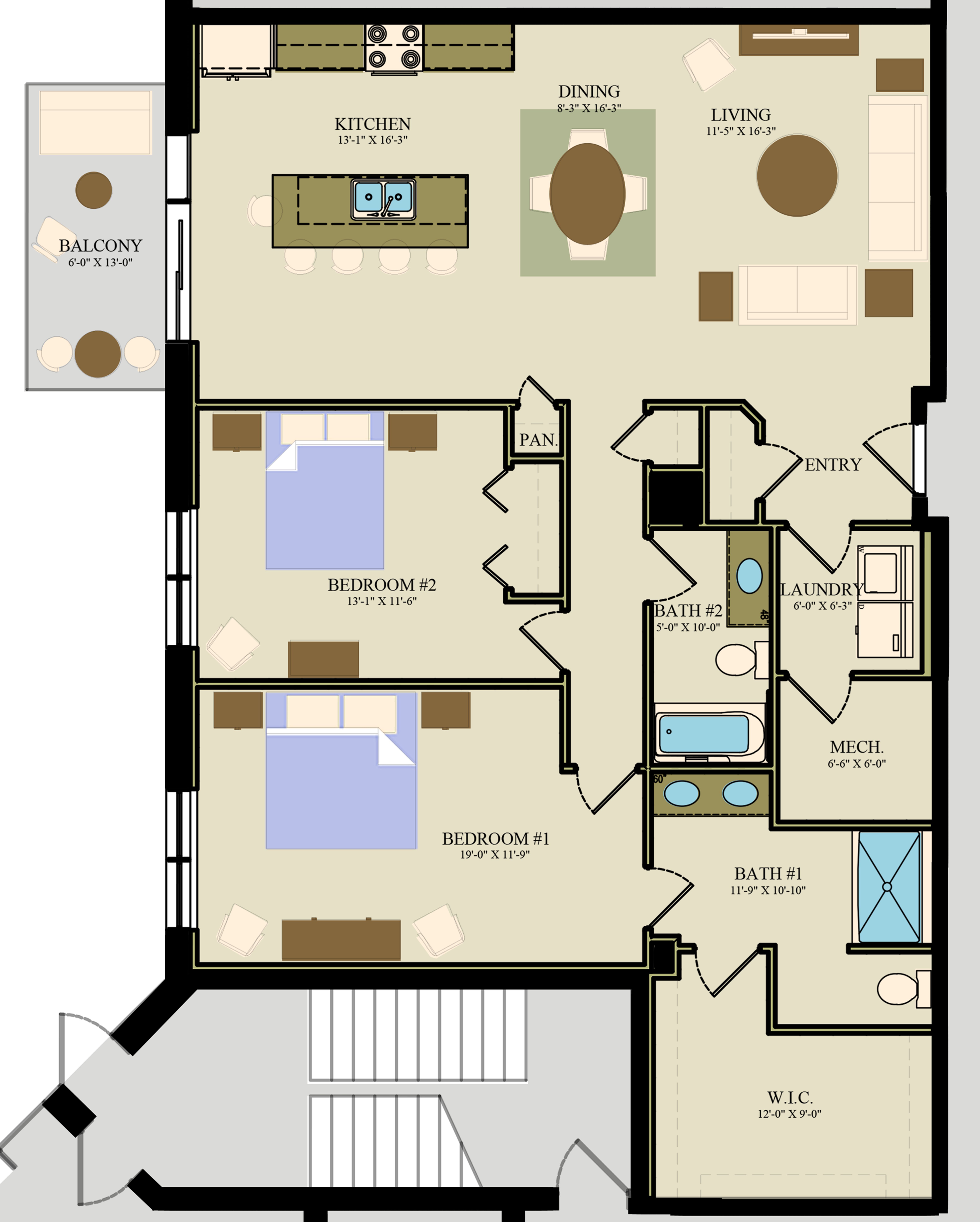 Suites 102, 202, 302 floor plan