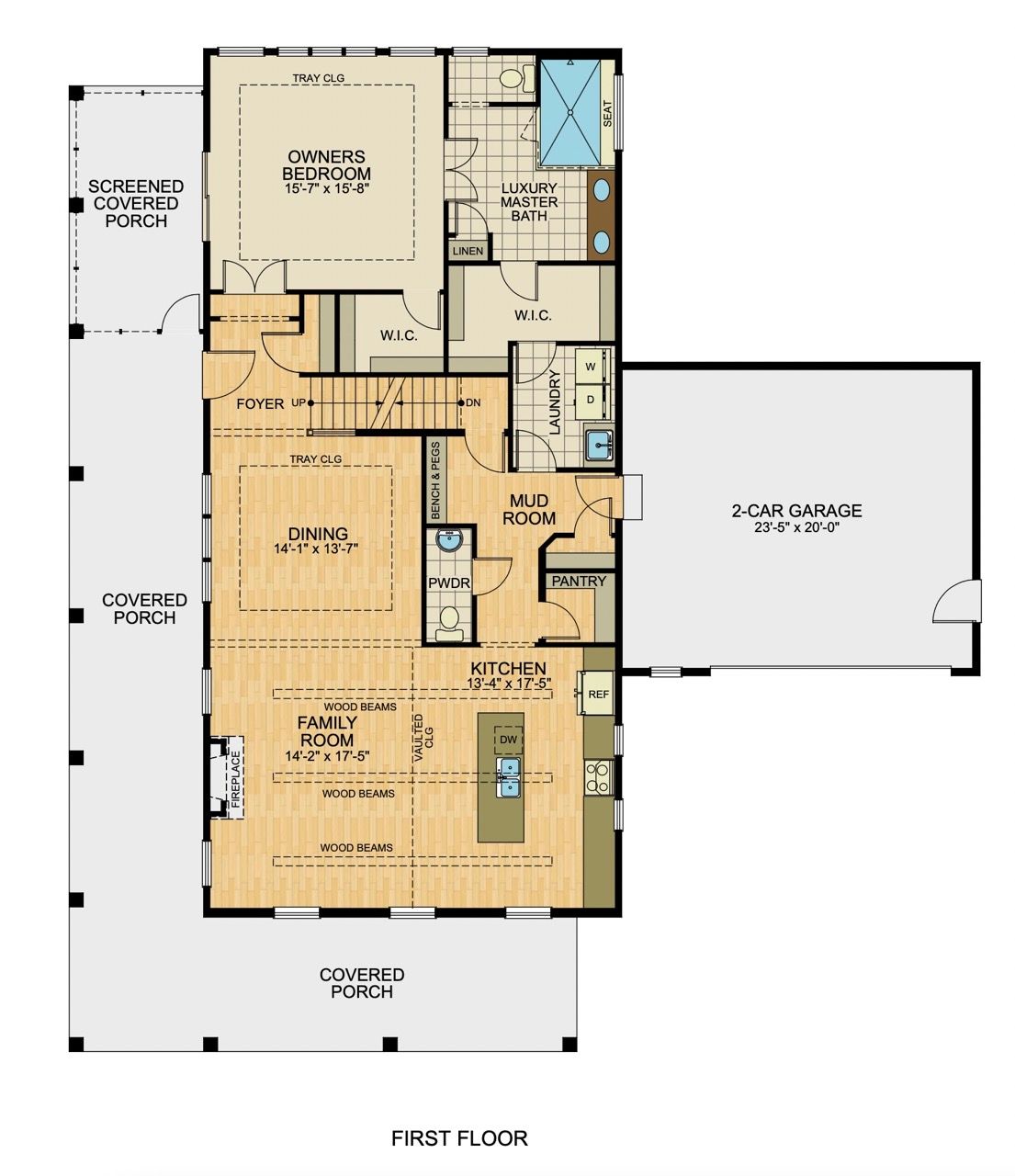 Floor plan of the Arbor model from Garman Builders