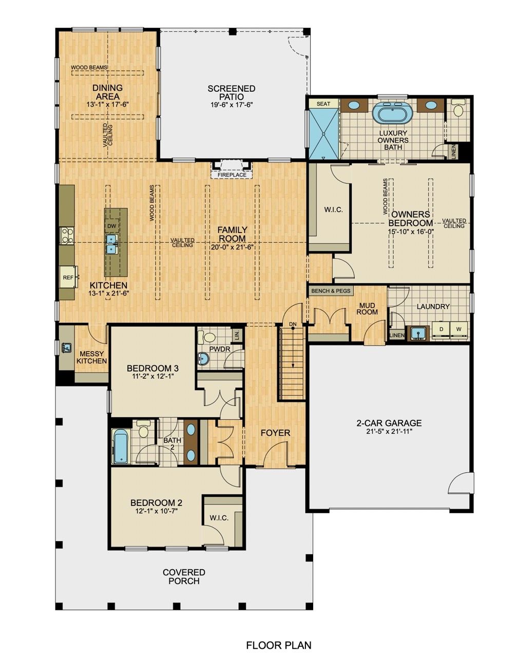 Floorplan of the Zander Model from Garman Builders