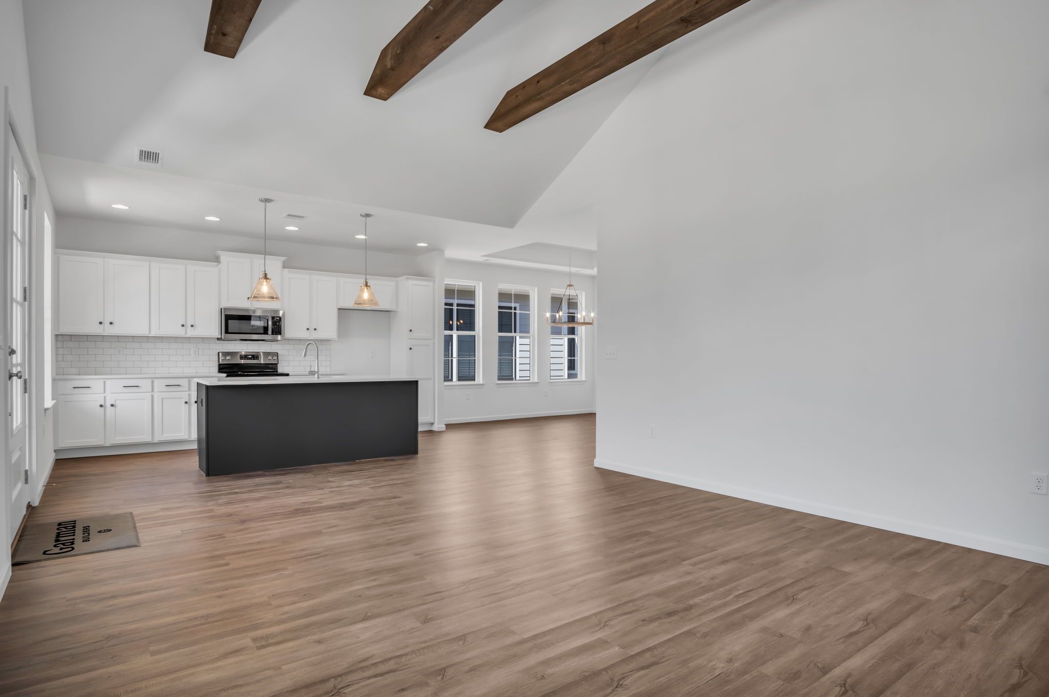 Kitchen with Center Island of the Tippet Model from Garman Builders