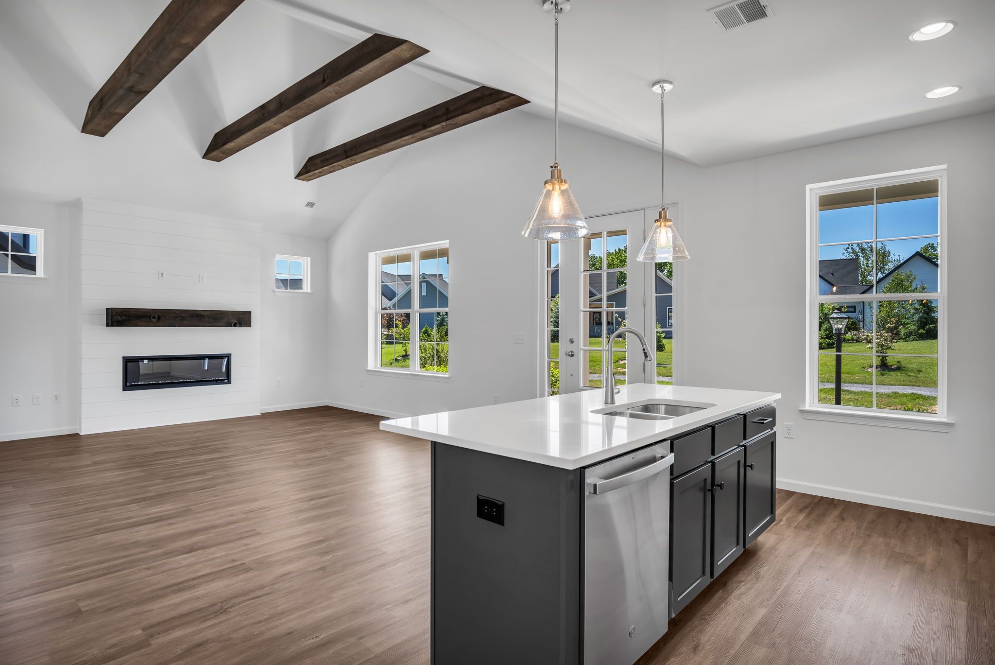 Kitchen with Center Island of the Tippet Model from Garman Builders