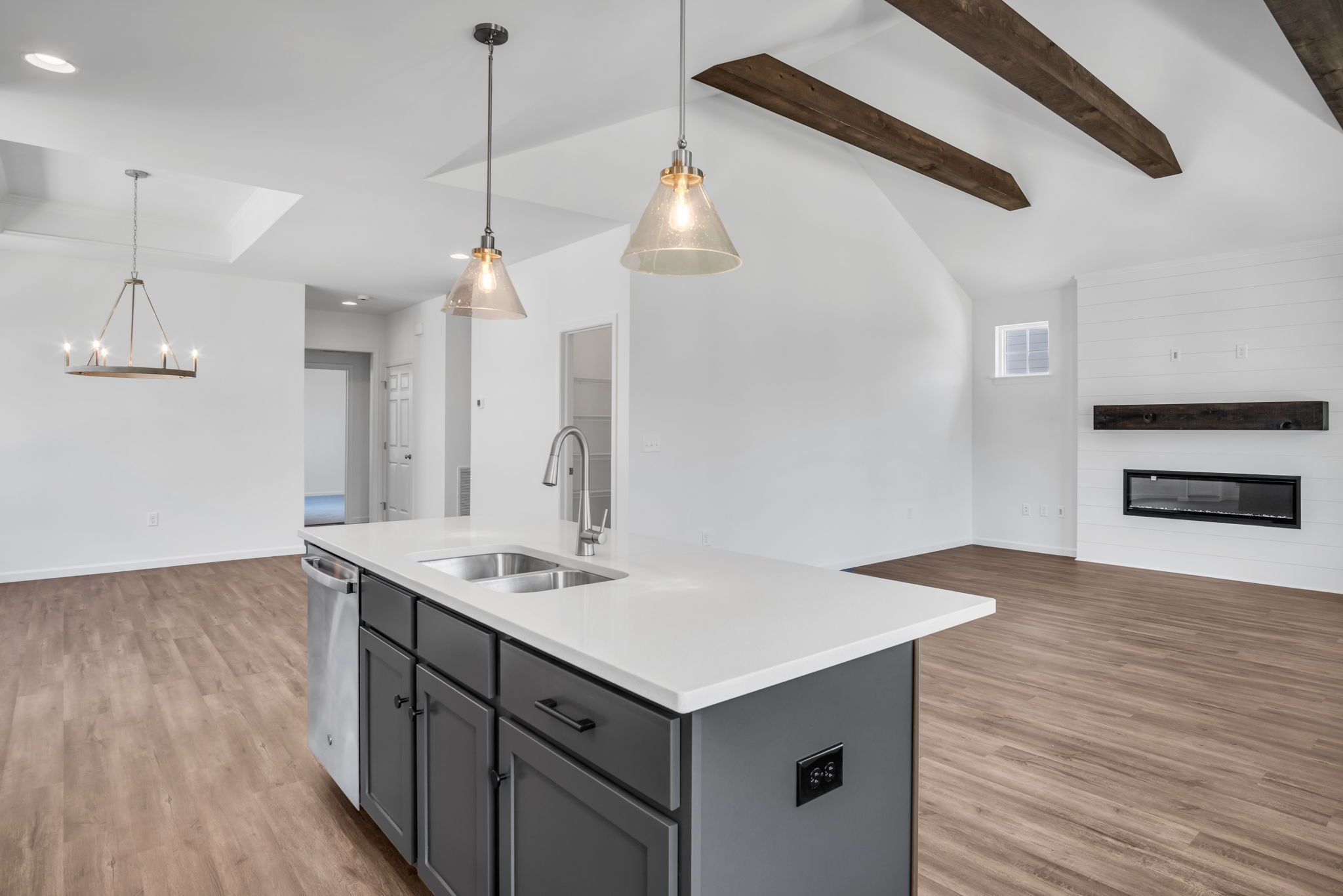 Kitchen with Center Island of the Tippet Model from Garman Builders