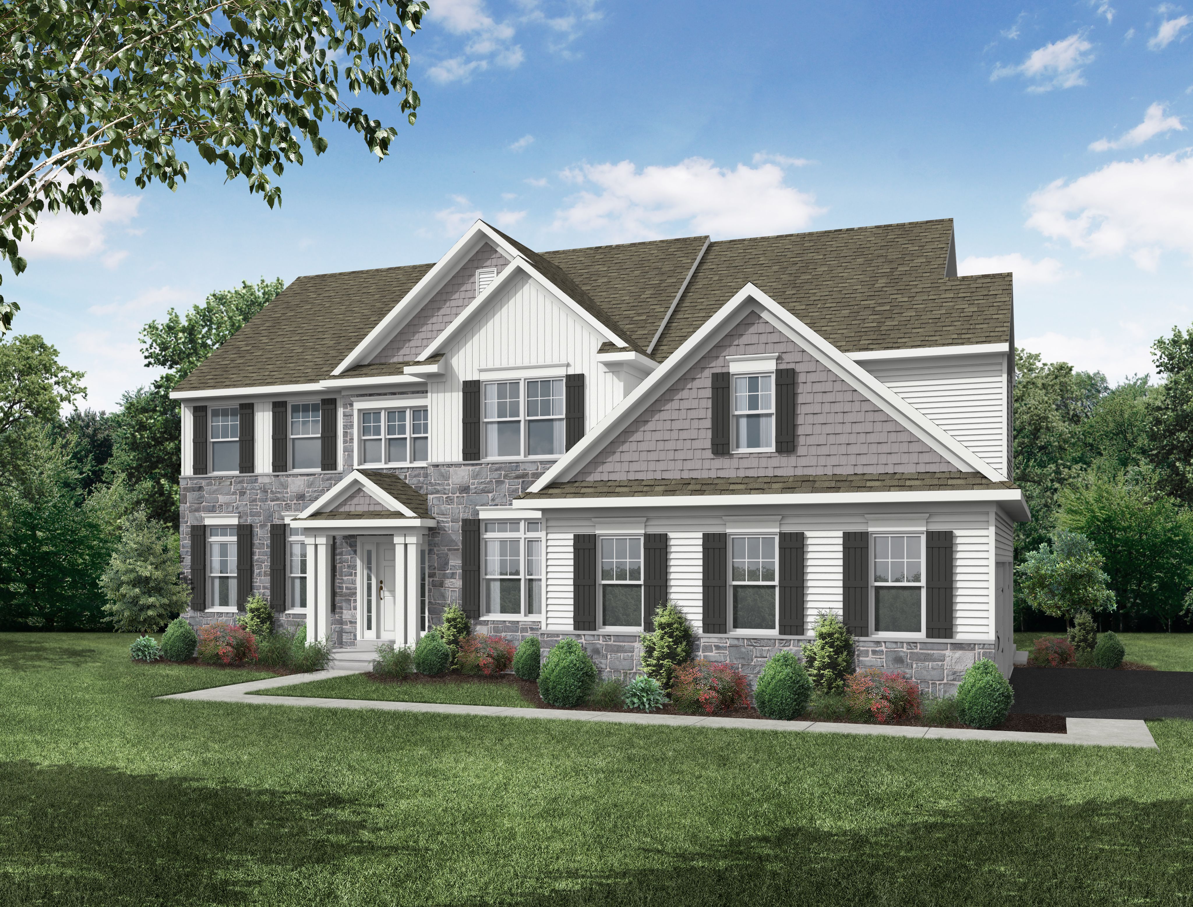 Front elevation of the Avondale model from Garman Builders