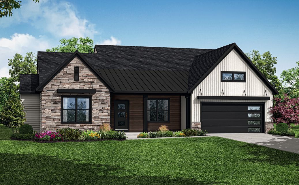 Front elevation of the Blakely model from Garman Builders