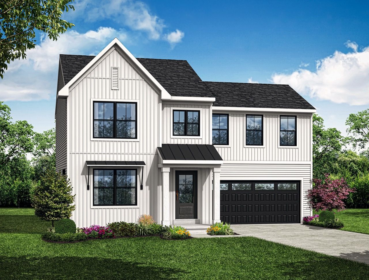Front Elevation of the Willow Model from Garman Builders