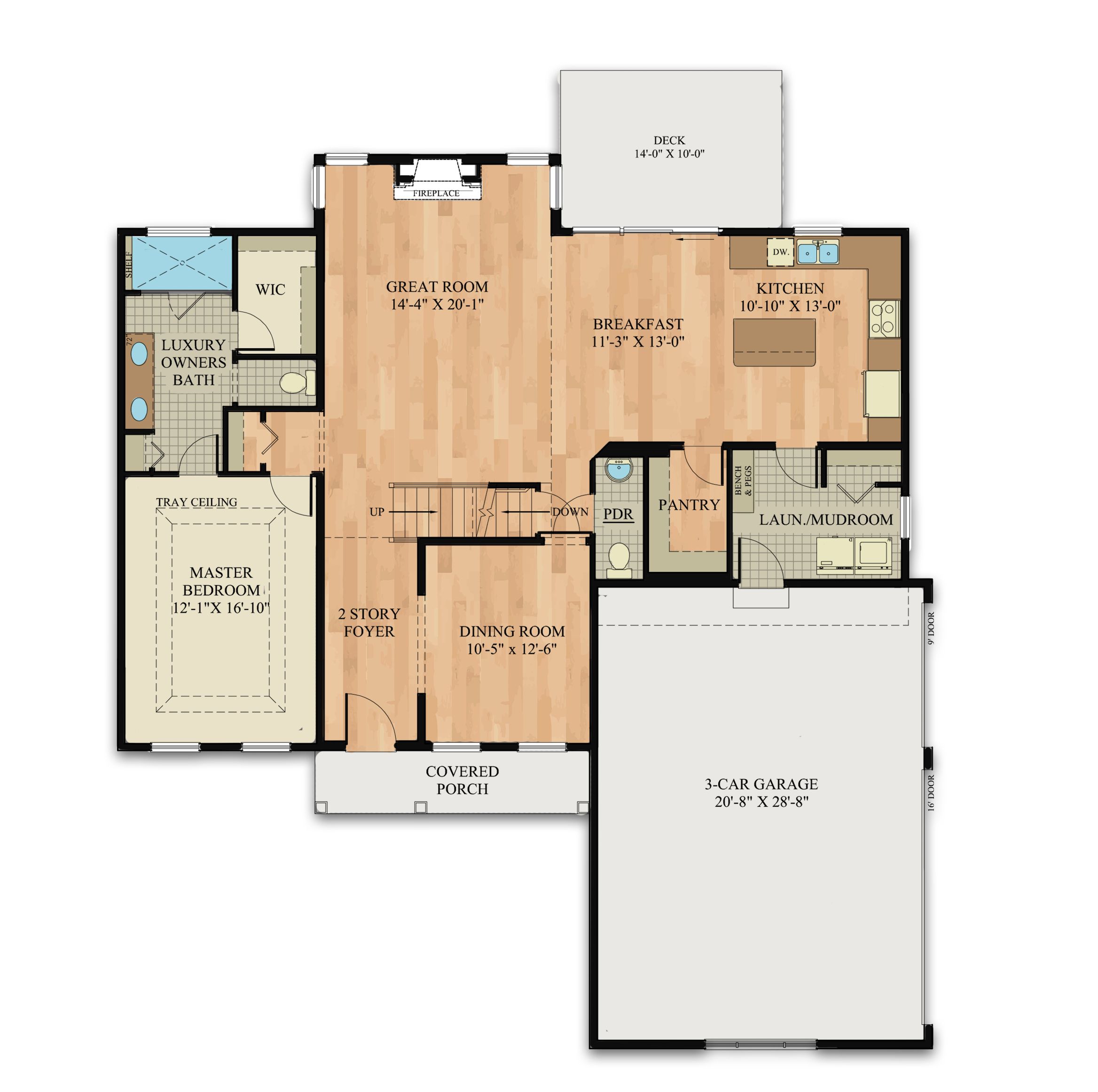 Floorplan of the Heron Model from Garman Builders