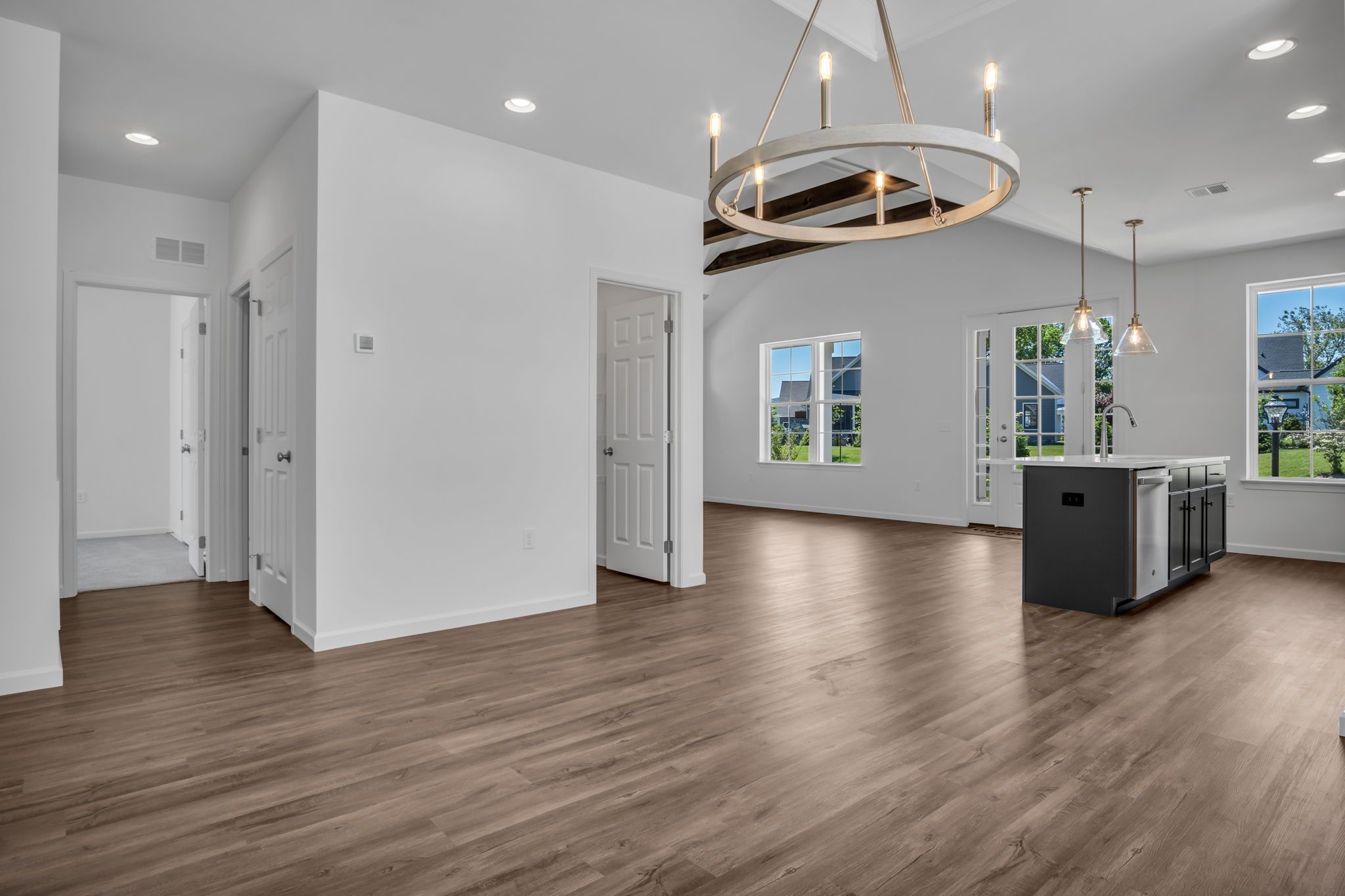 Kitchen with Center Island of the Tippet Model from Garman Builders