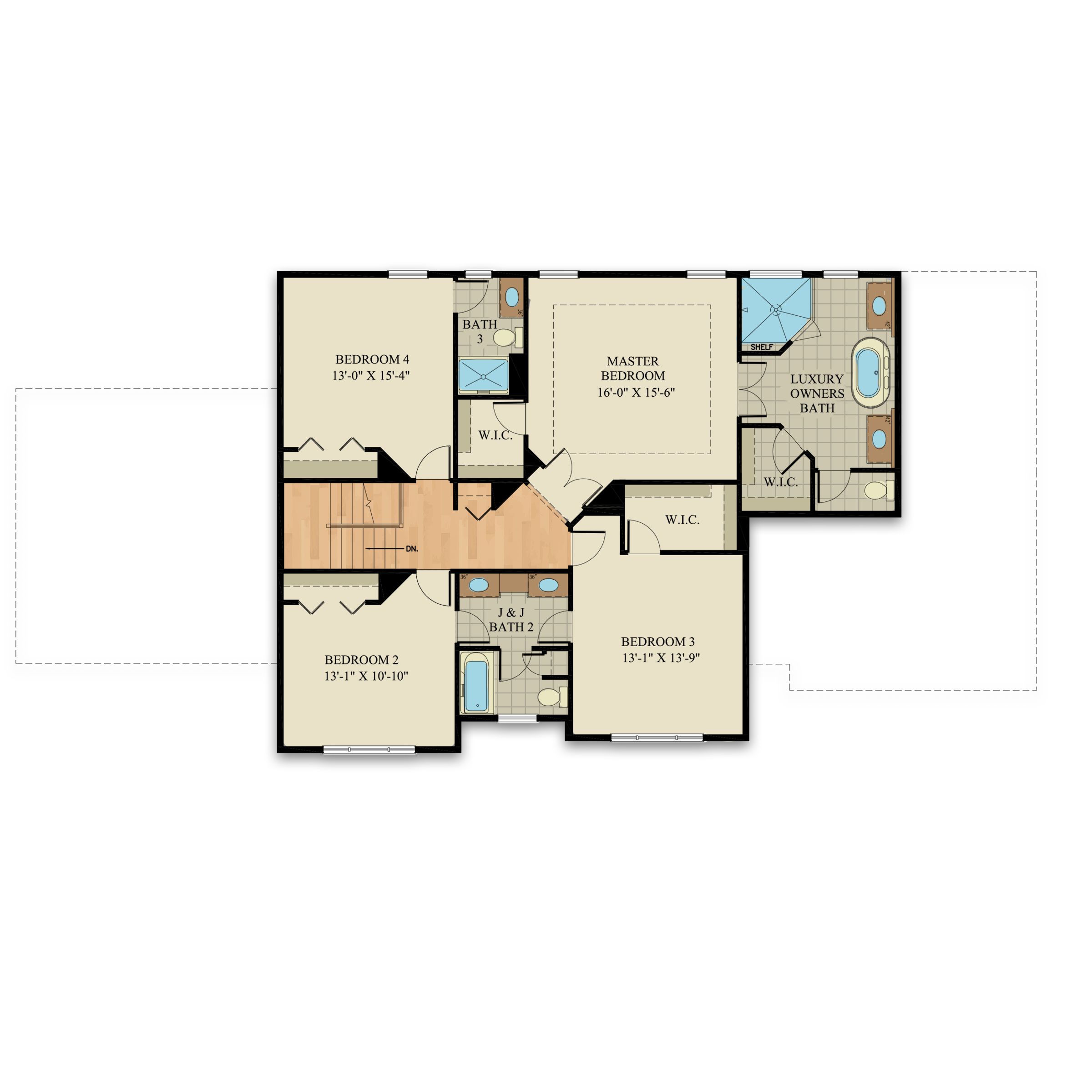 Floorplan of the Ariel model from Garman Builders