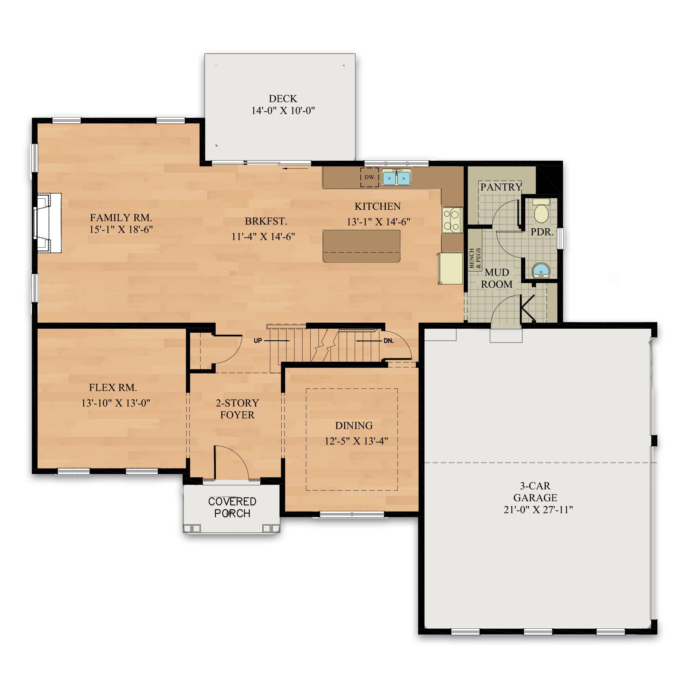 Floorplan of the Nottingham Model from Garman Builders