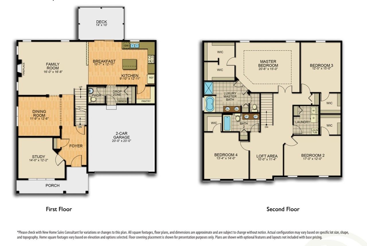 Floorplan of the Sienna Model from Garman Builders