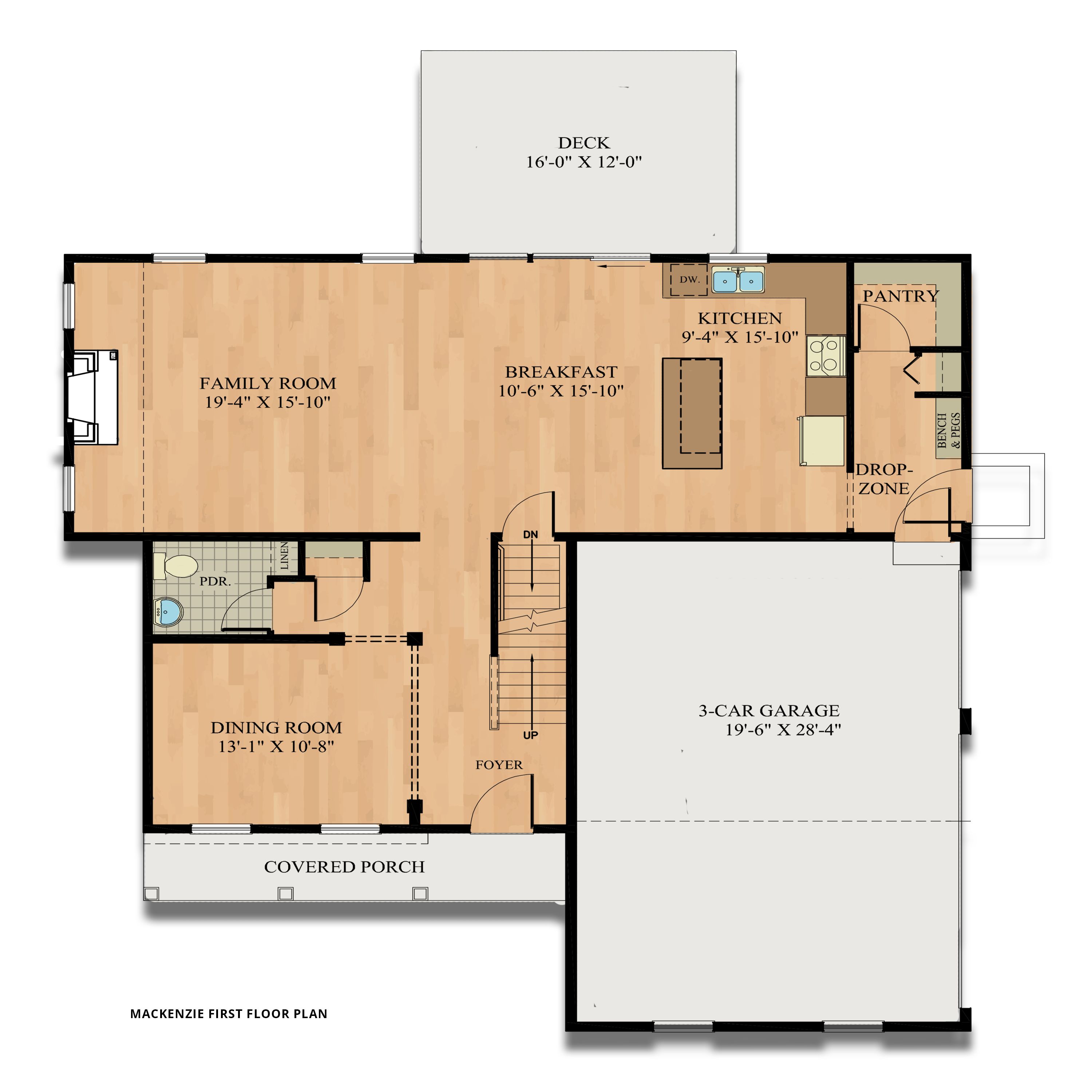 Floor Plans of the Mackenzie Model from Garman Builders