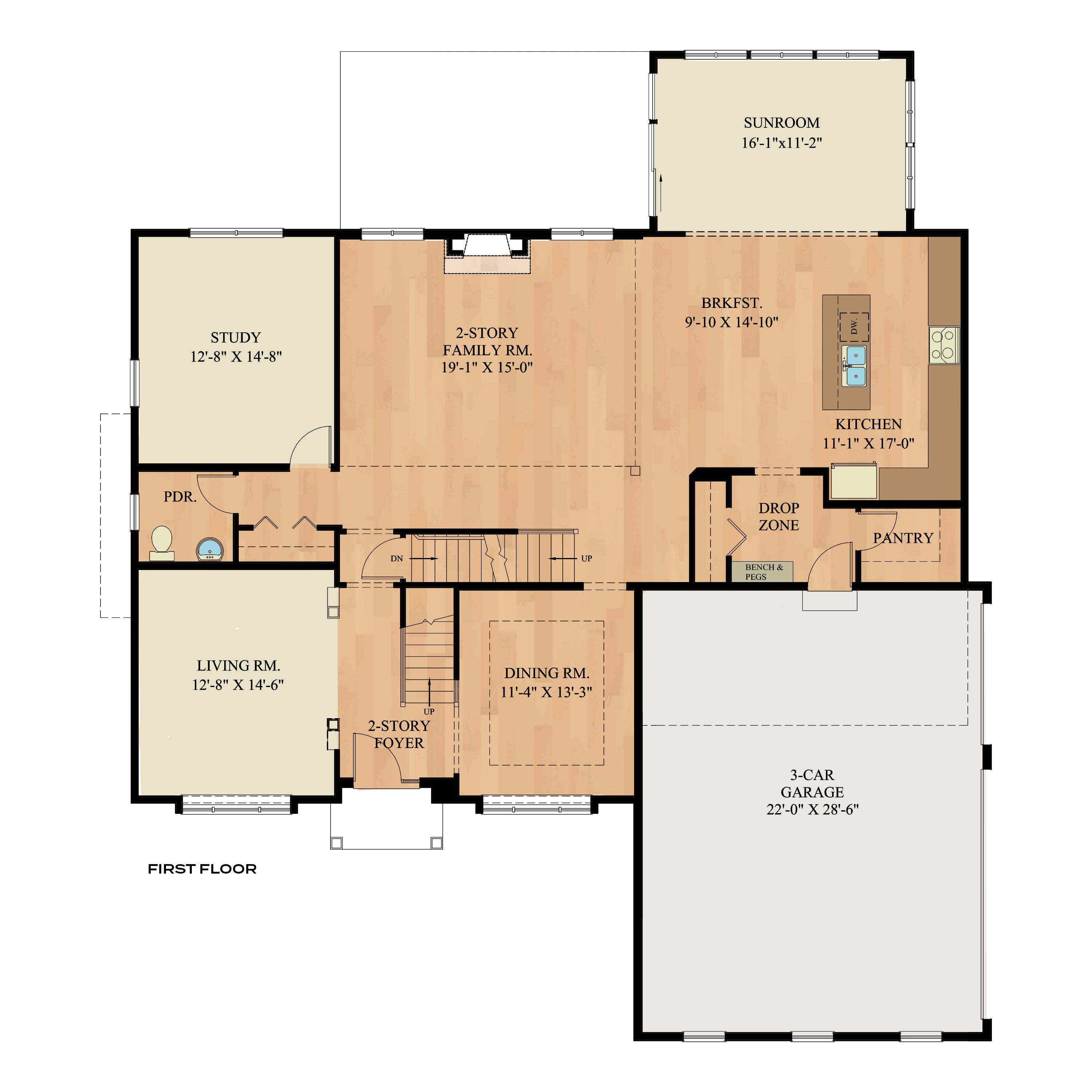 Floor Plan of the Everett Model from Garman Builders