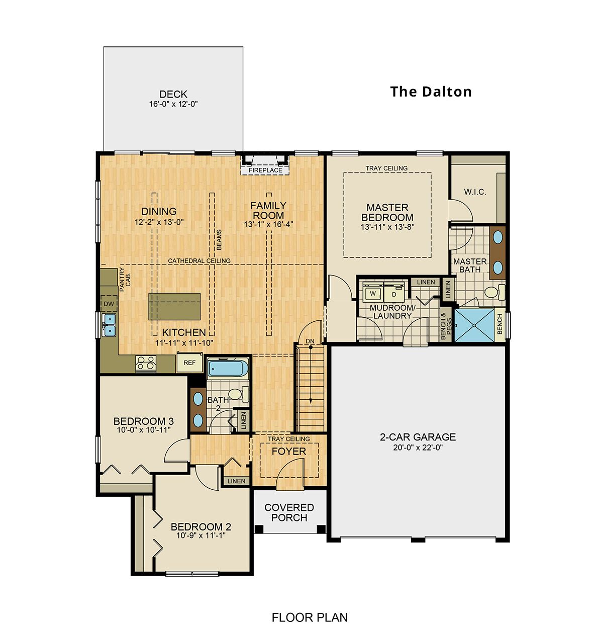 Floorplan of the Dalton Model from Garman Builders