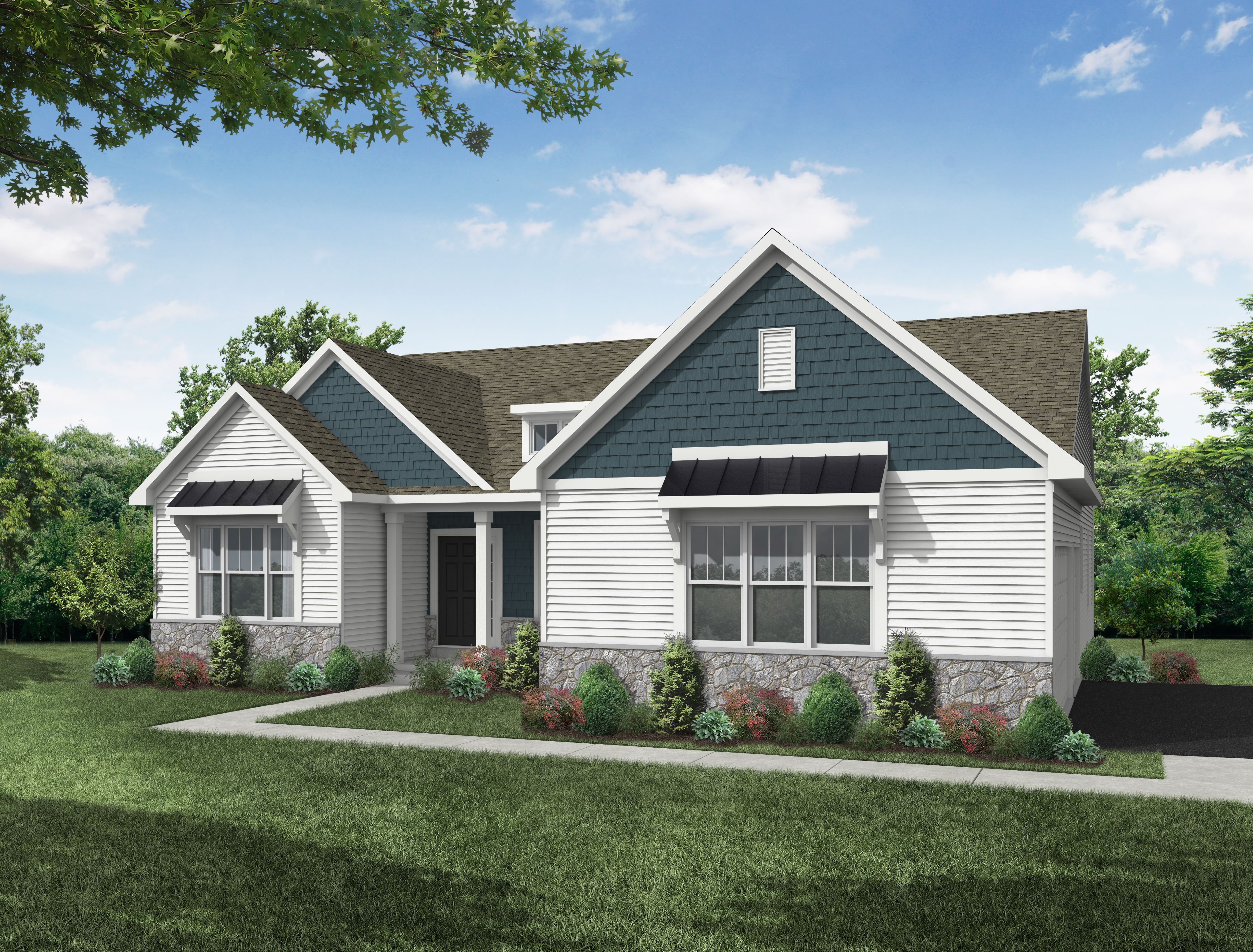 Front elevation of the Bryson model from Garman Builders