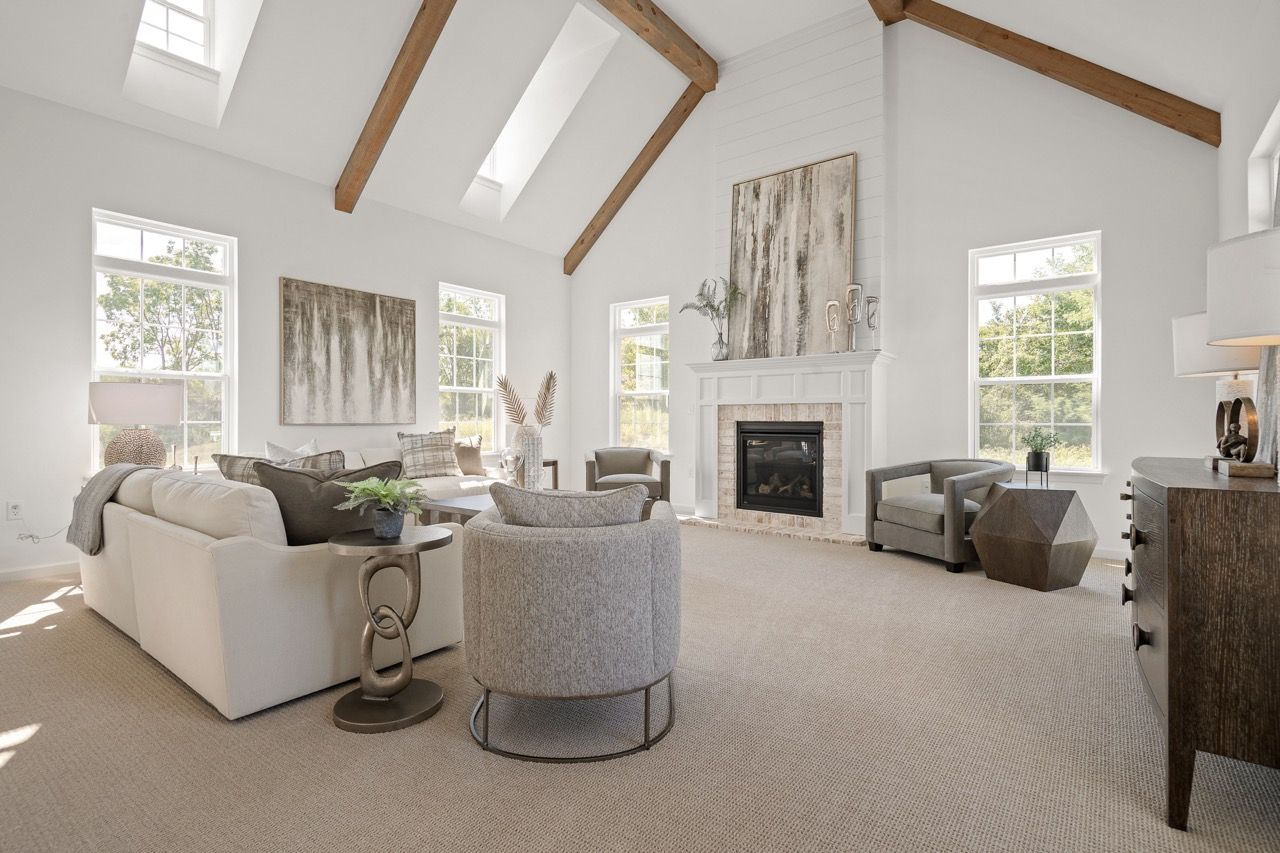 Living room in the Ariel model from Garman Builders