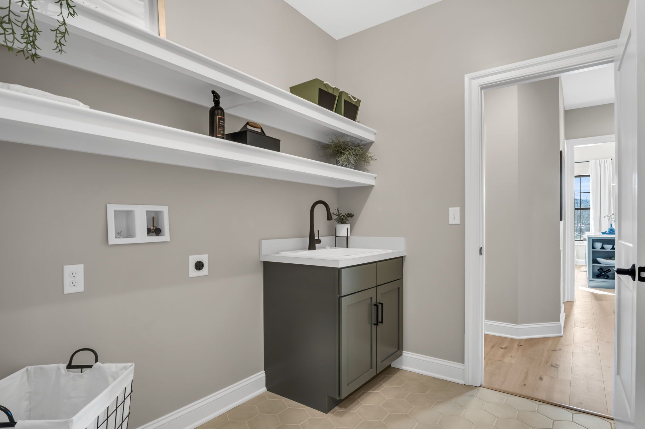 Laundry room in the Arbor model from Garman Builders