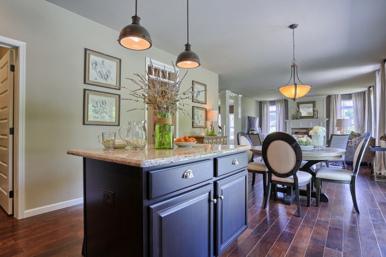 Kitchen with Center Island of the Sienna Model from Garman Builders