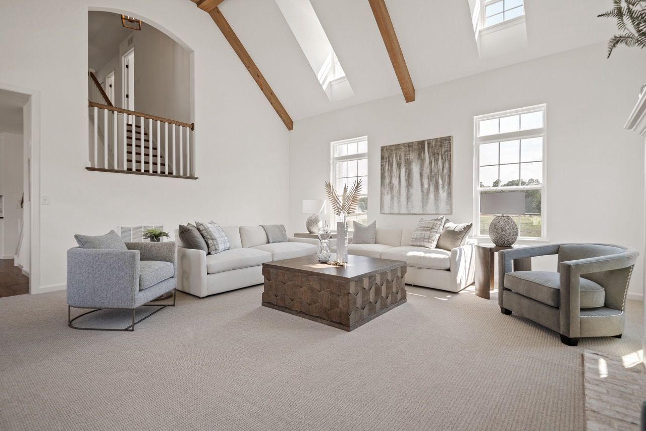 Living room in the Ariel model from Garman Builders