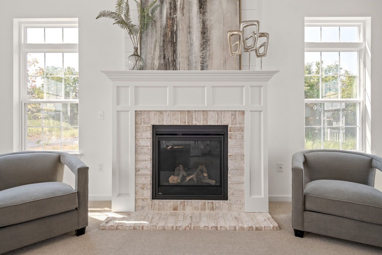 Living room in the Ariel model from Garman Builders