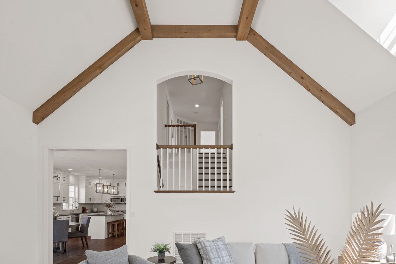 Living room in the Ariel model from Garman Builders