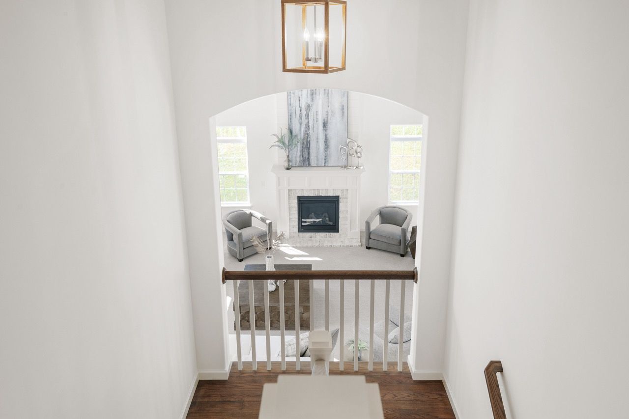 Living room in the Ariel model from Garman Builders