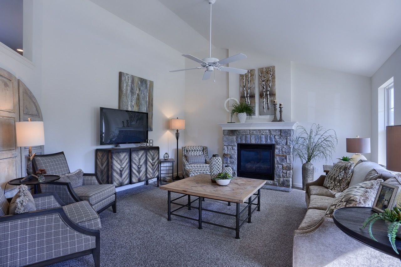 Living room of the Crawford Model from Garman Builders