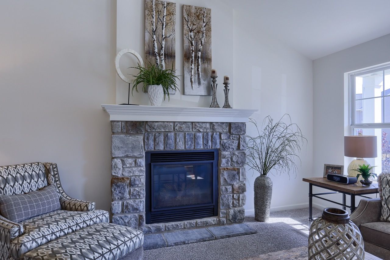 Living room of the Crawford Model from Garman Builders