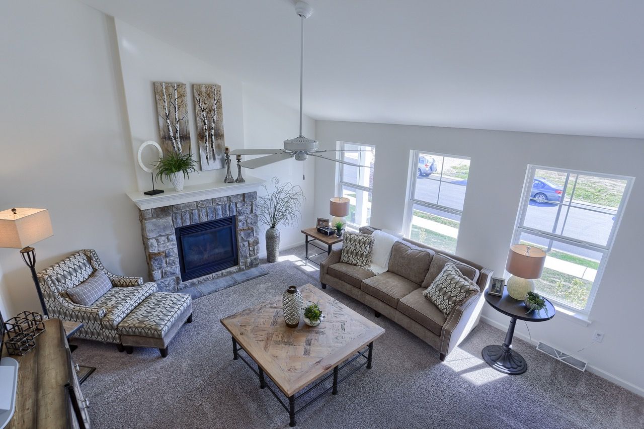 Living room of the Crawford Model from Garman Builders