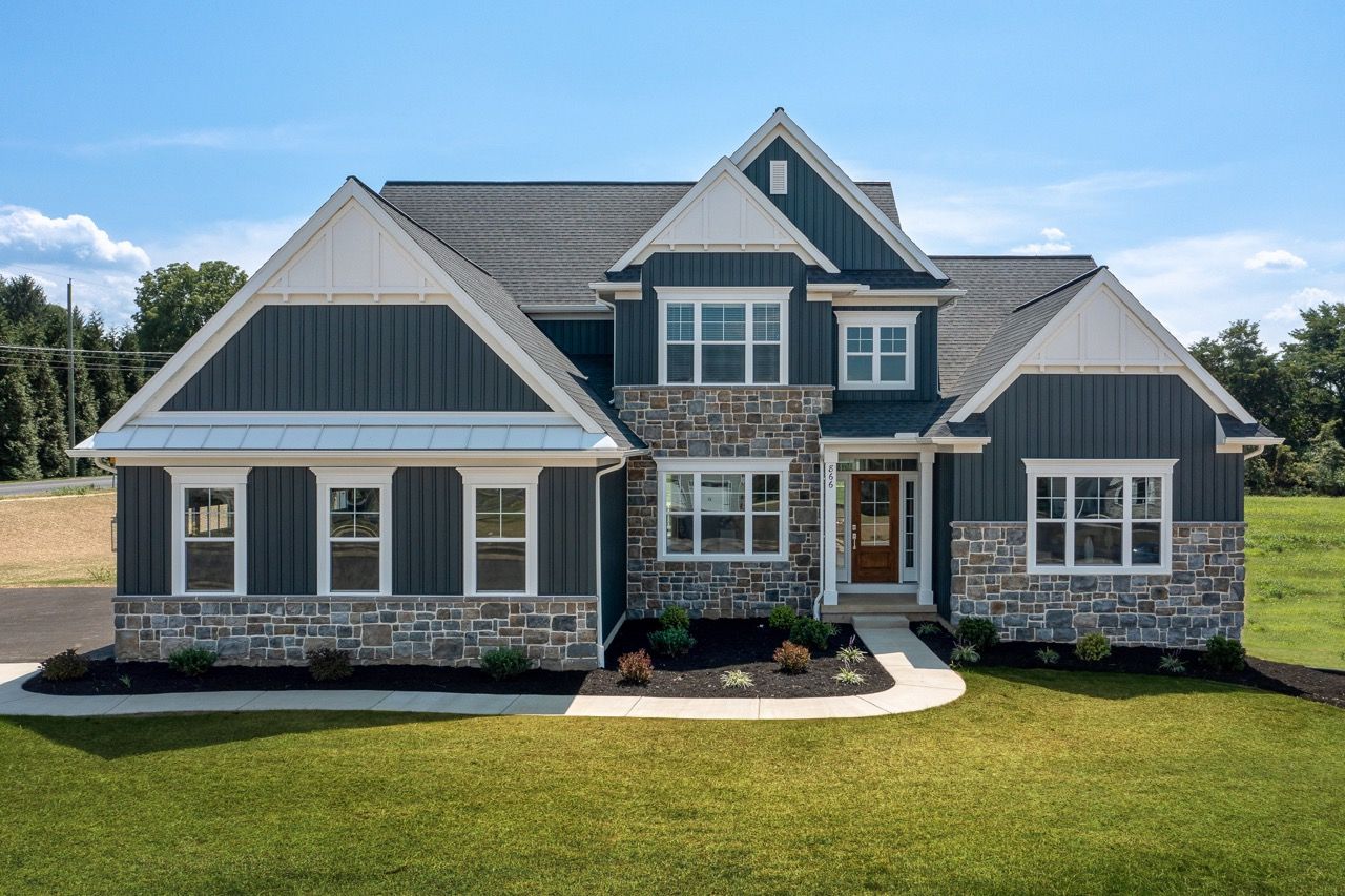 Front elevation of the Davenport Model from Garman Builders