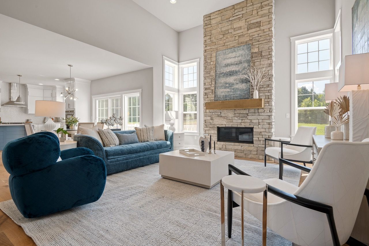 Living room of the Davenport Model from Garman Builders