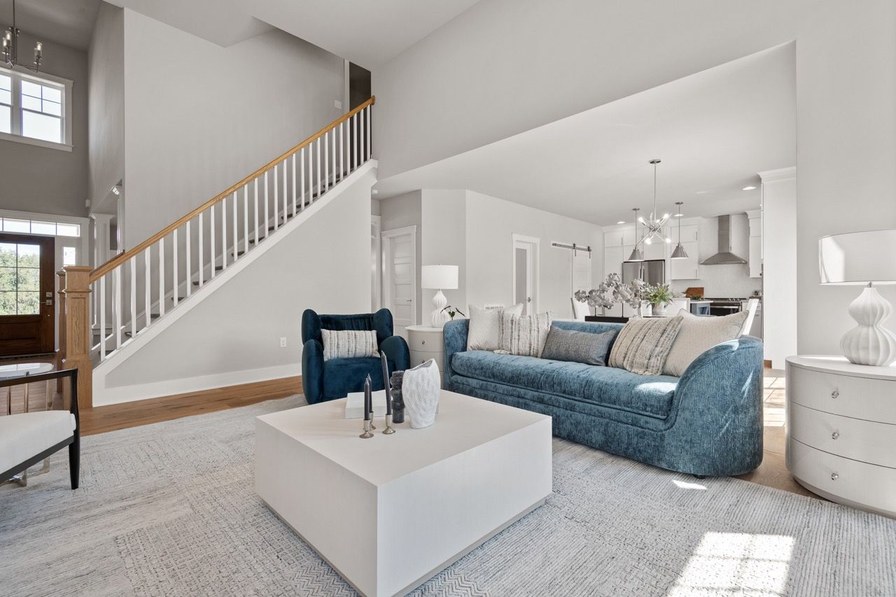 Living room of the Davenport Model from Garman Builders