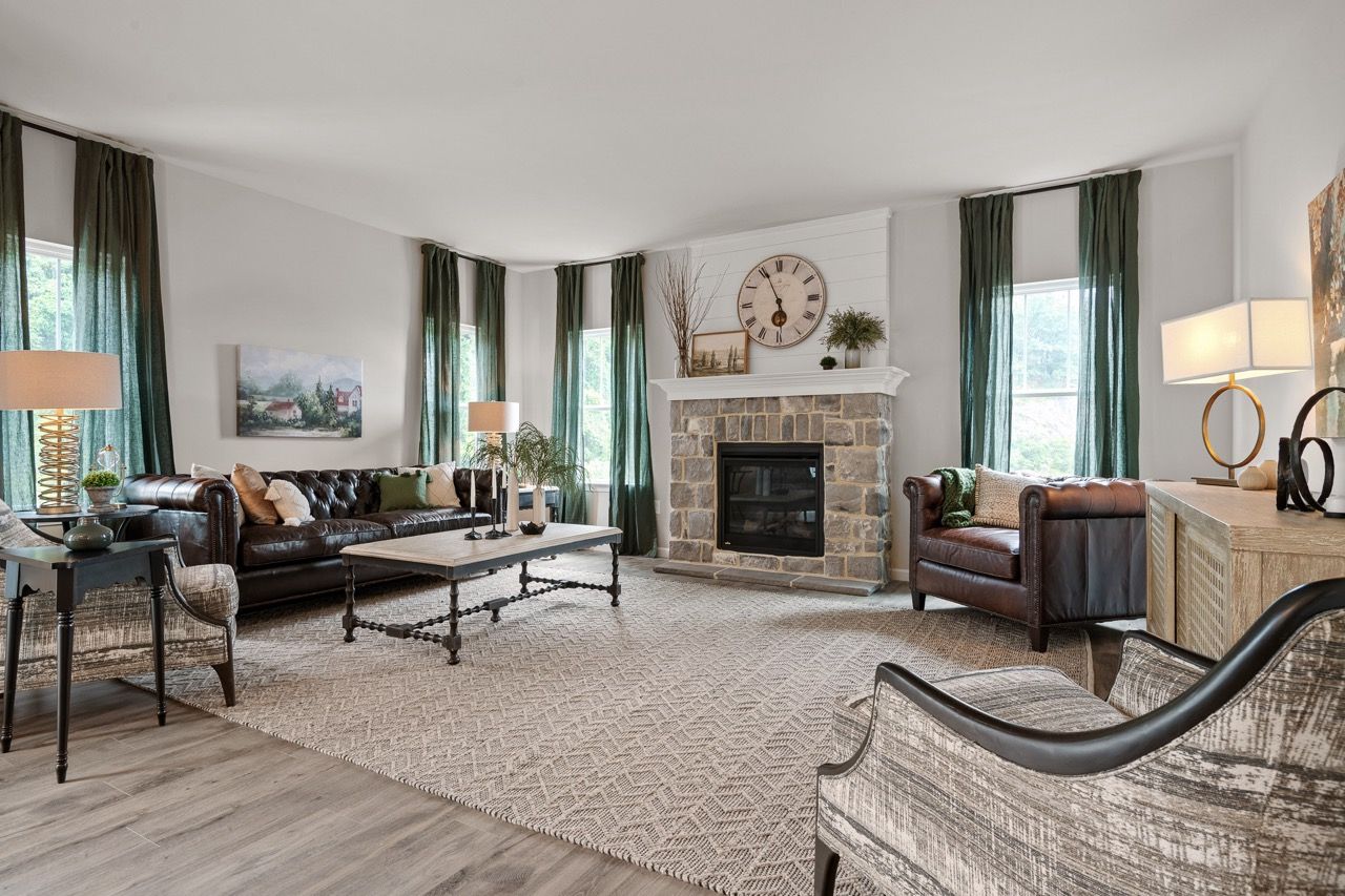 Living room of the Nottingham Model from Garman Builders