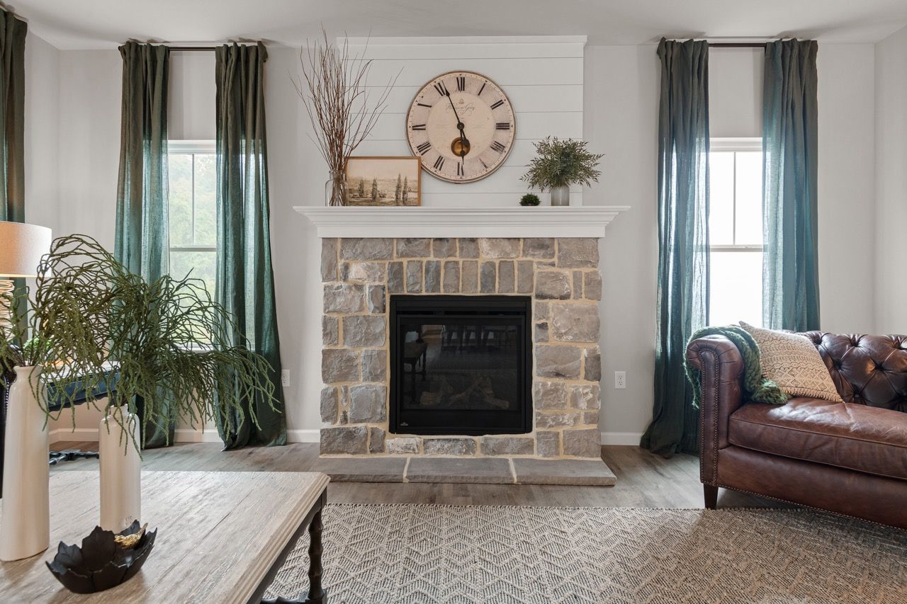 Living room of the Nottingham Model from Garman Builders