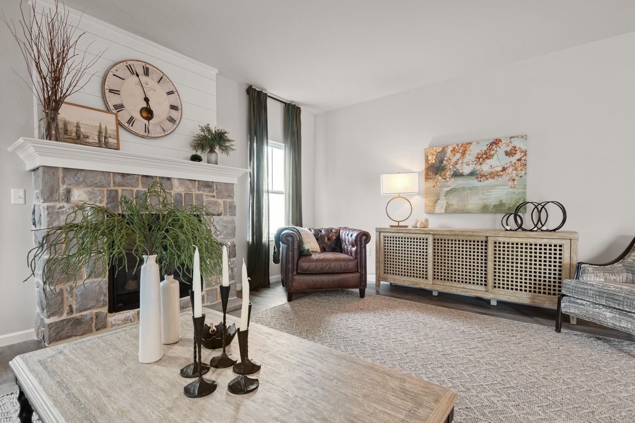 Living room of the Nottingham Model from Garman Builders