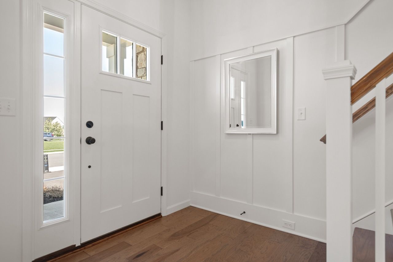 Front door of the McKenna Model from Garman Builders