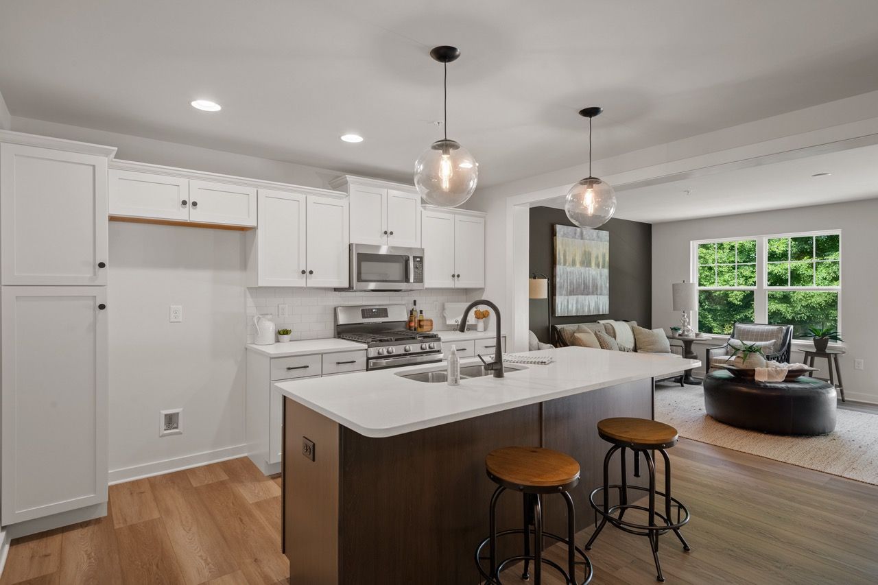 Kitchen with Center Island of the Flynn Model from Garman Builders