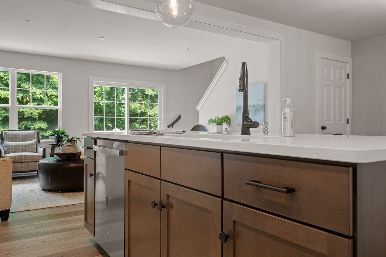 Kitchen with Center Island of the Flynn Model from Garman Builders