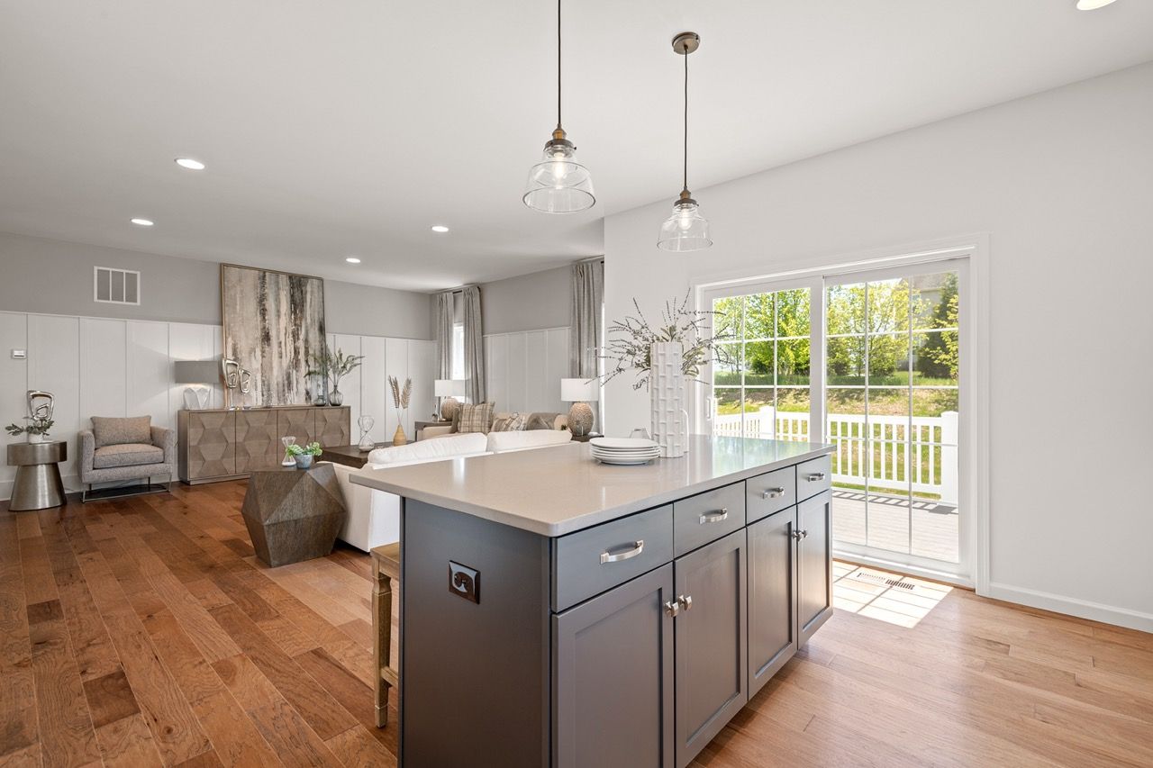 Kitchen with center island of the McKenna Model from Garman Builders