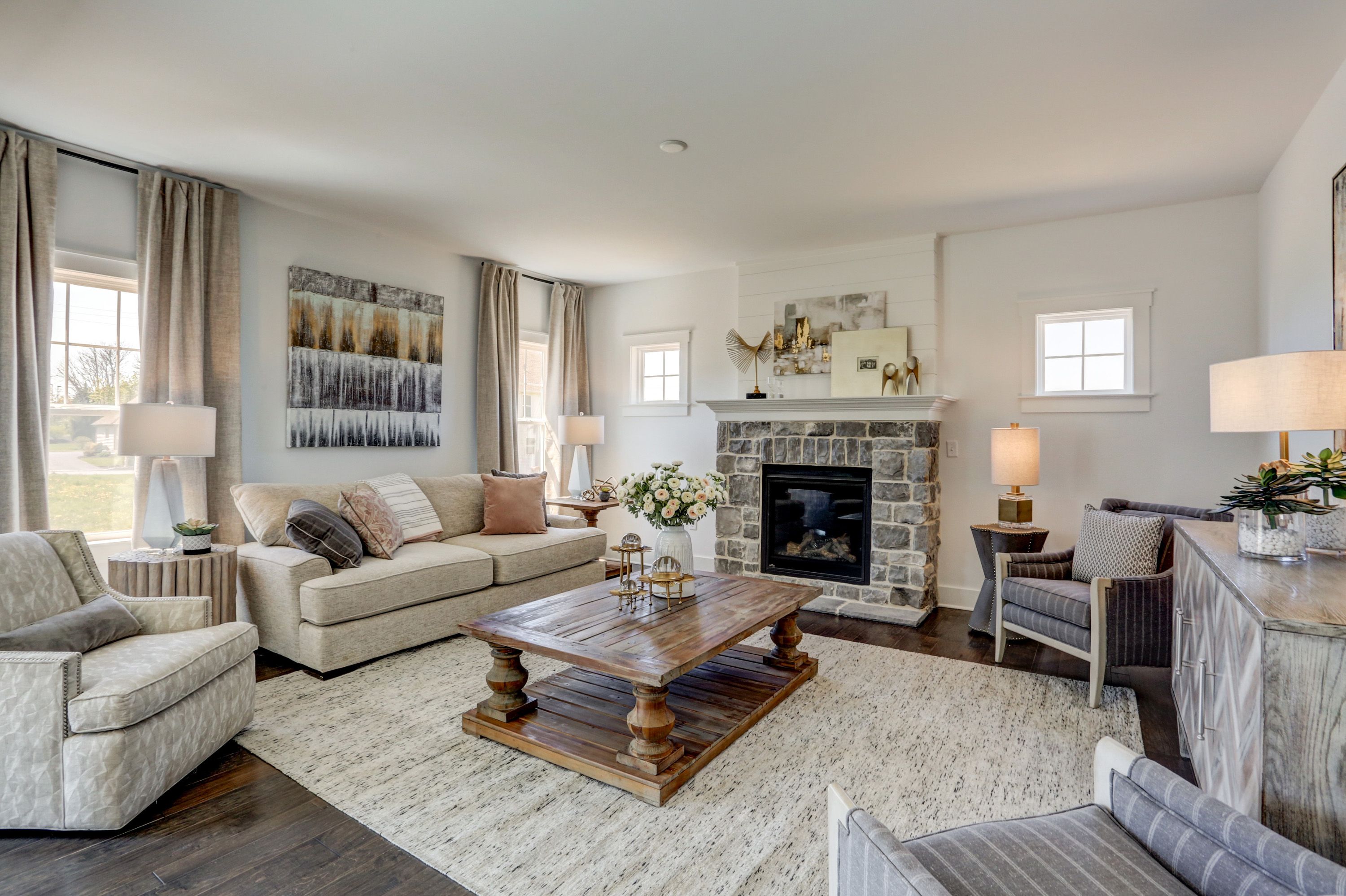 Living room in the Avondale model from Garman Builders