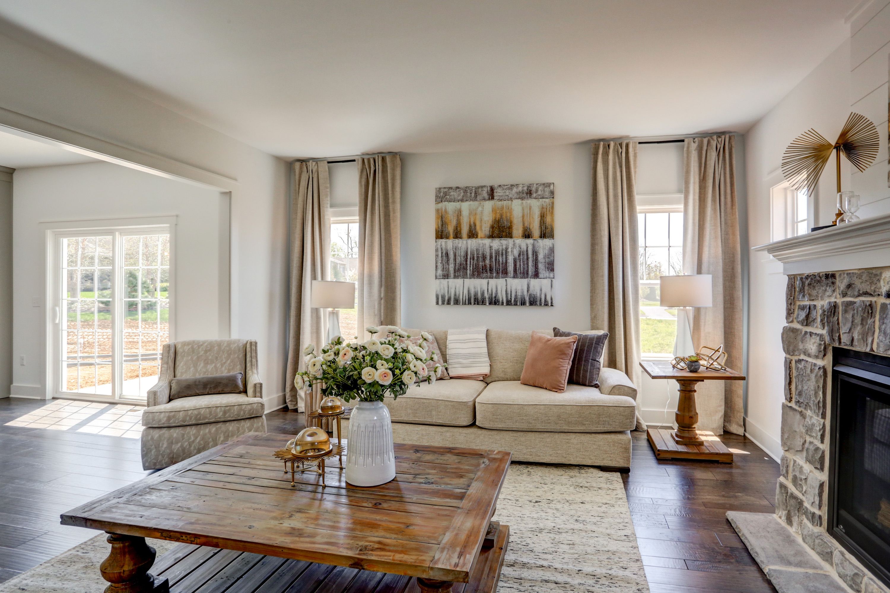 Living room in the Avondale model from Garman Builders